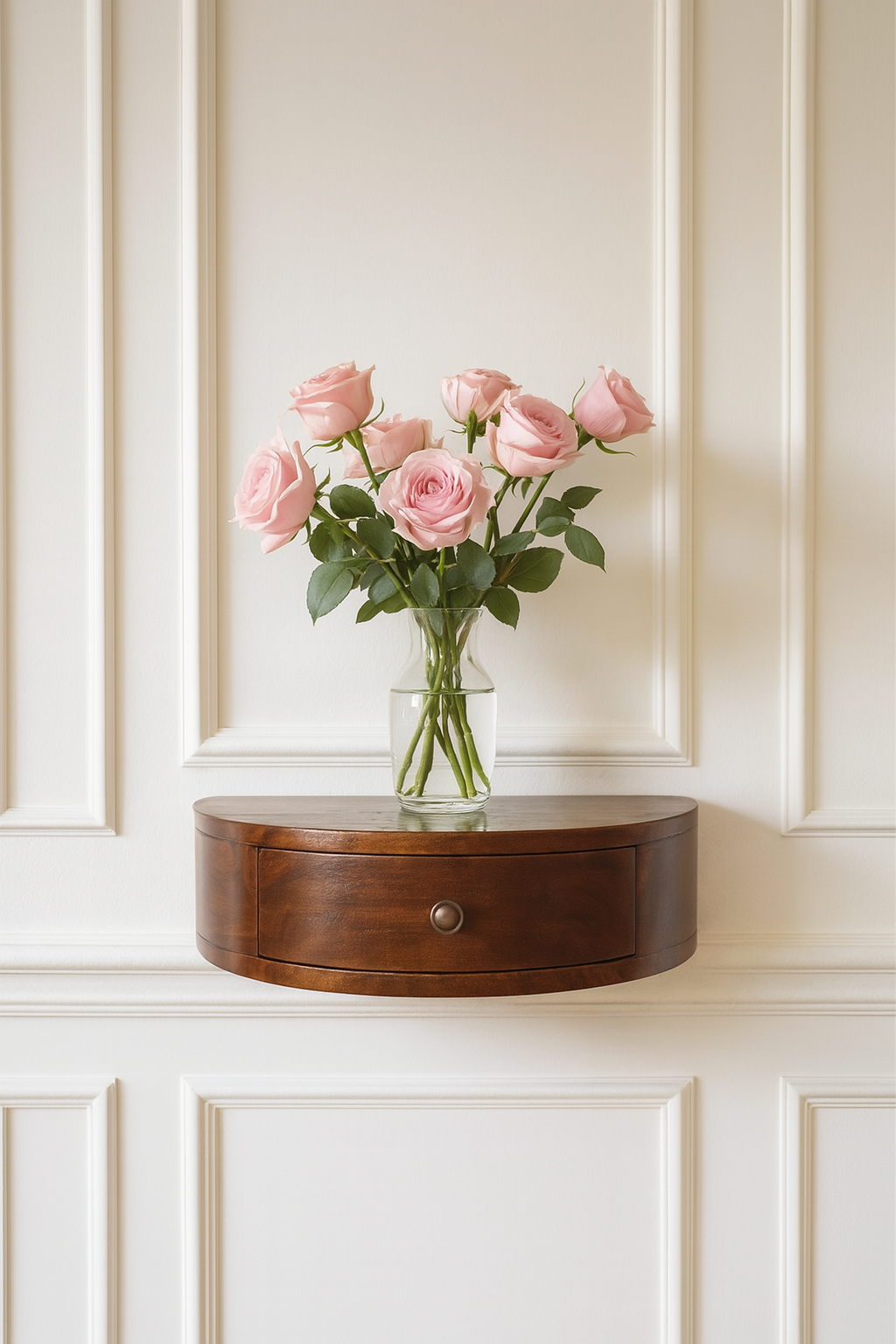 Solid Wood Lunar 1-Drawer Floating Nightstand