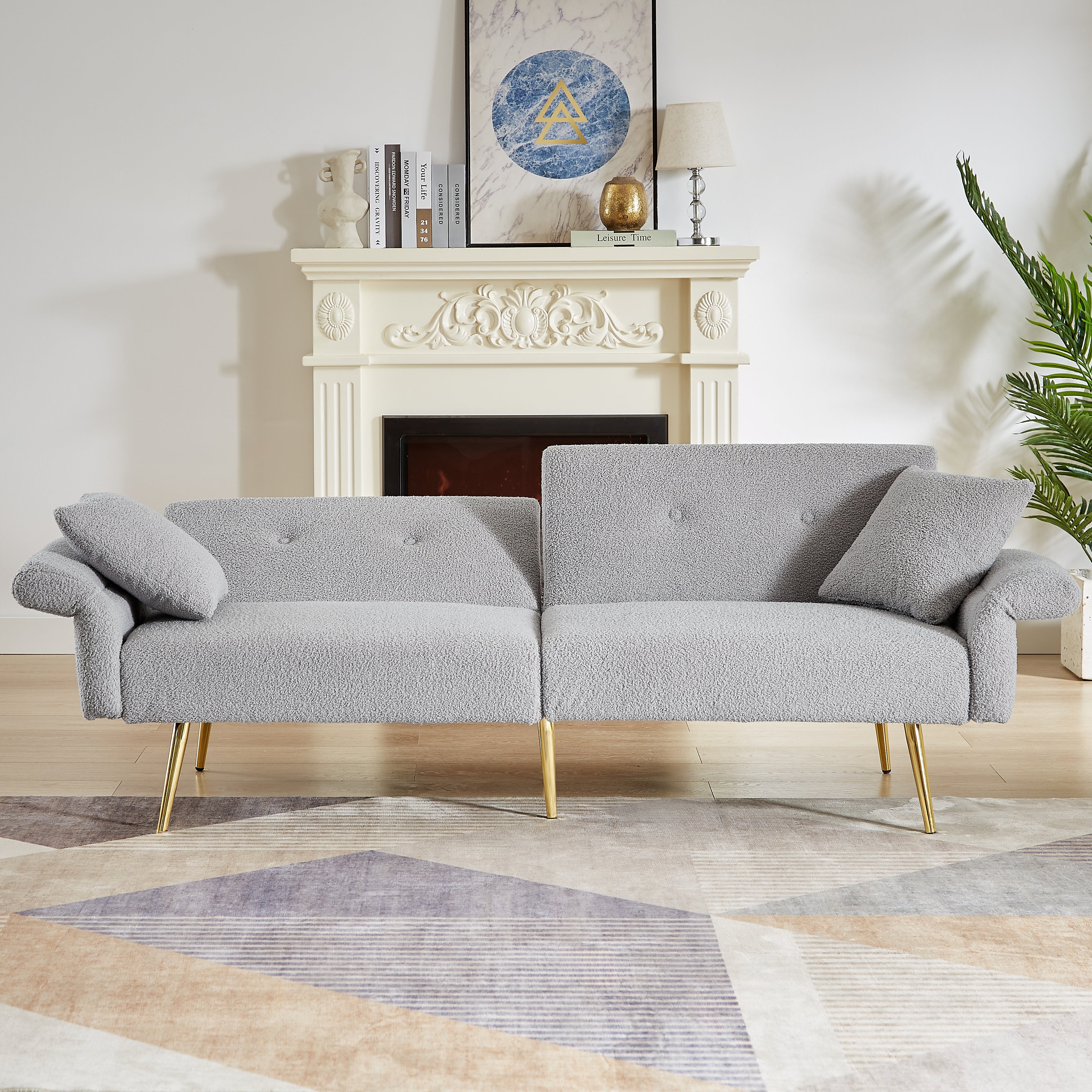 Modern Teddy Upholstered Accent Loveseat Sofa