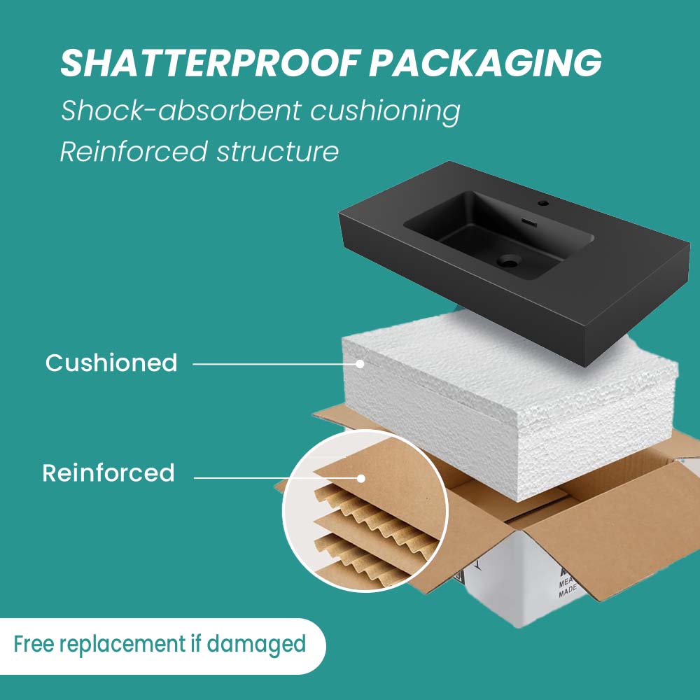 BB02-36-109 Integrated Engineered Solid Surface Basin Matte