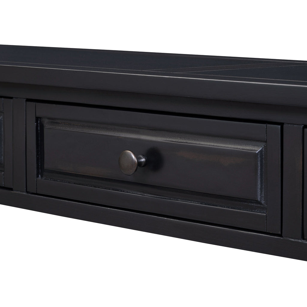 TREXM 63" Long Console Table with Drawers and Shelf