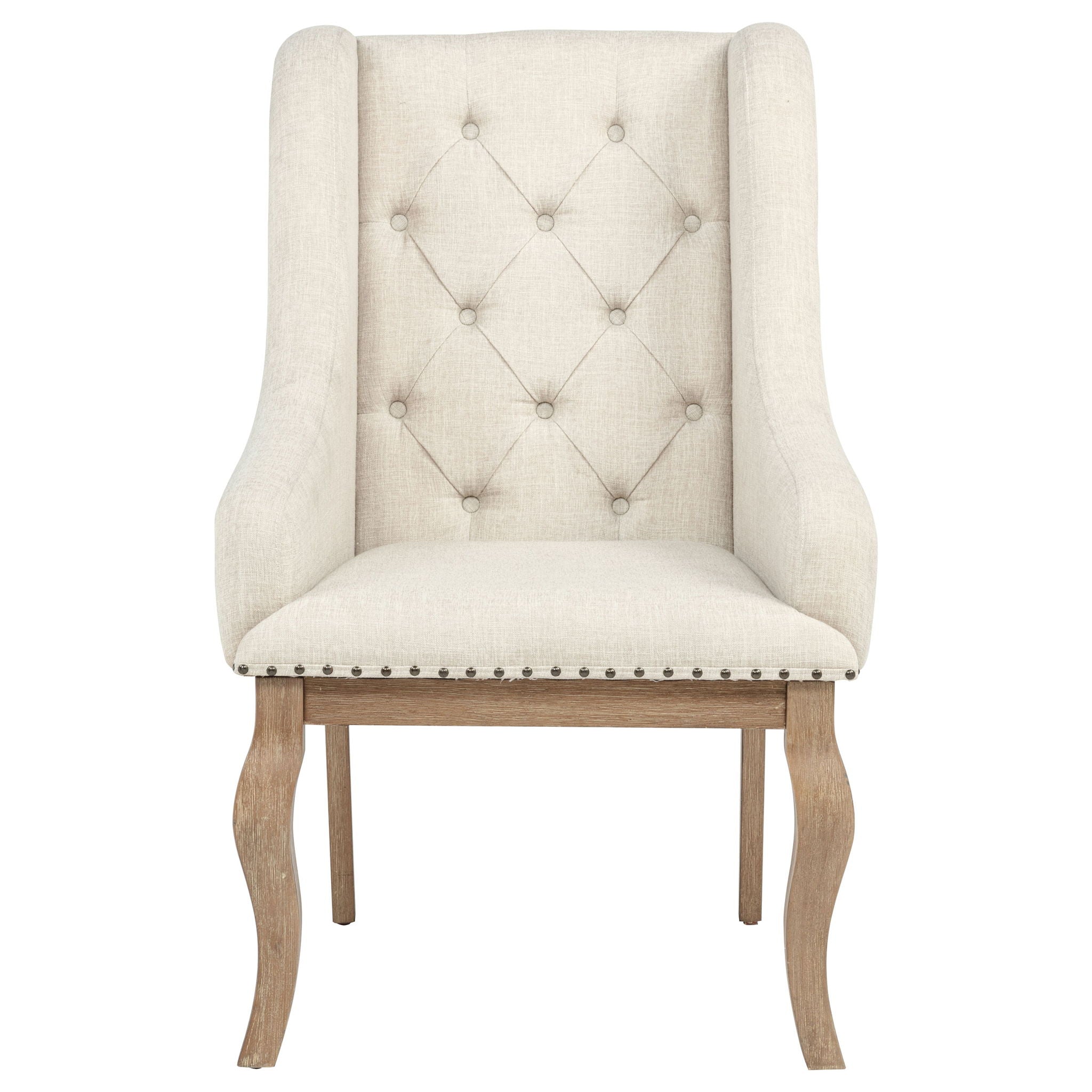 Brockway Upholstered Arm Chair Barley Brown (Set of 2)