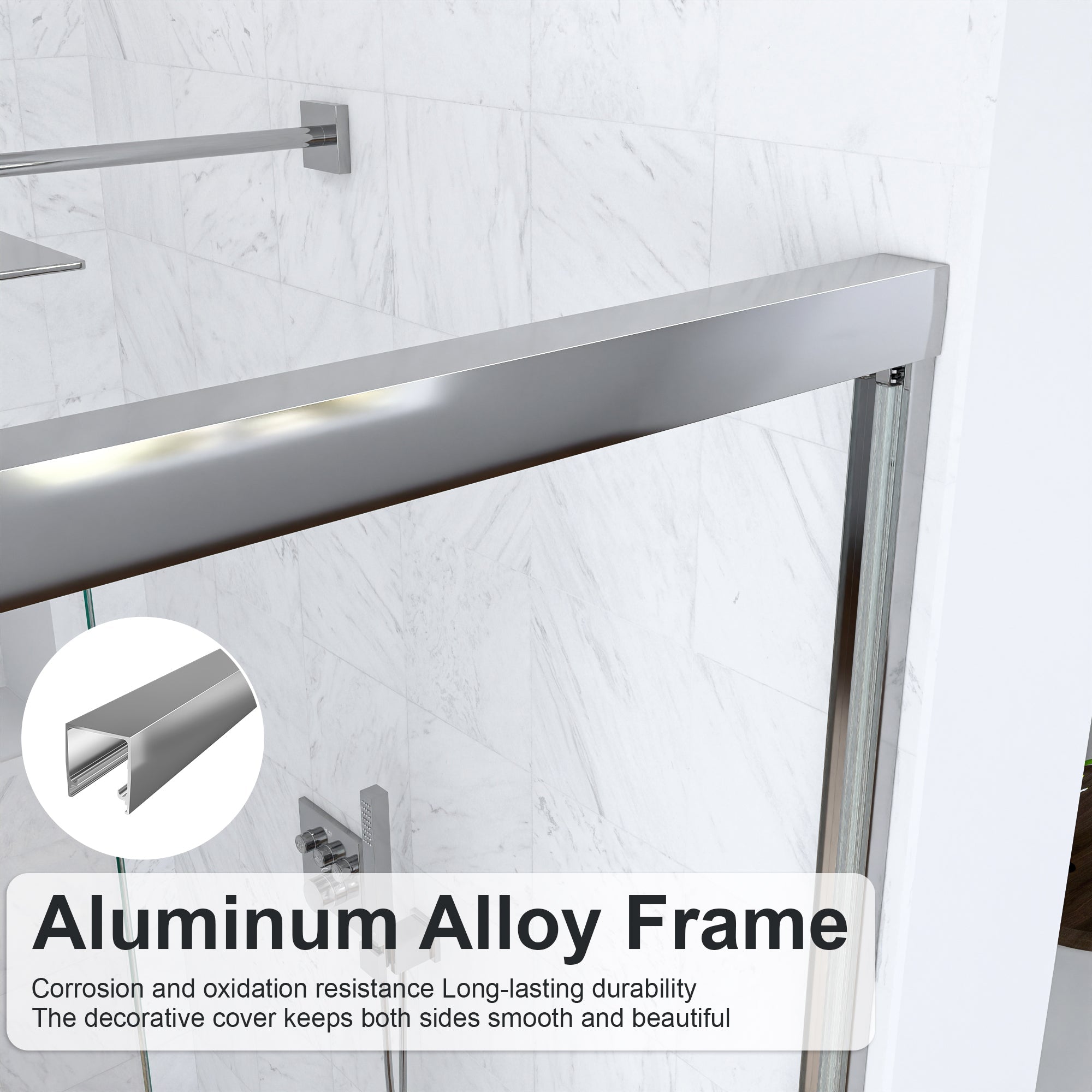 Semi-Frameless Double Sliding Shower Door