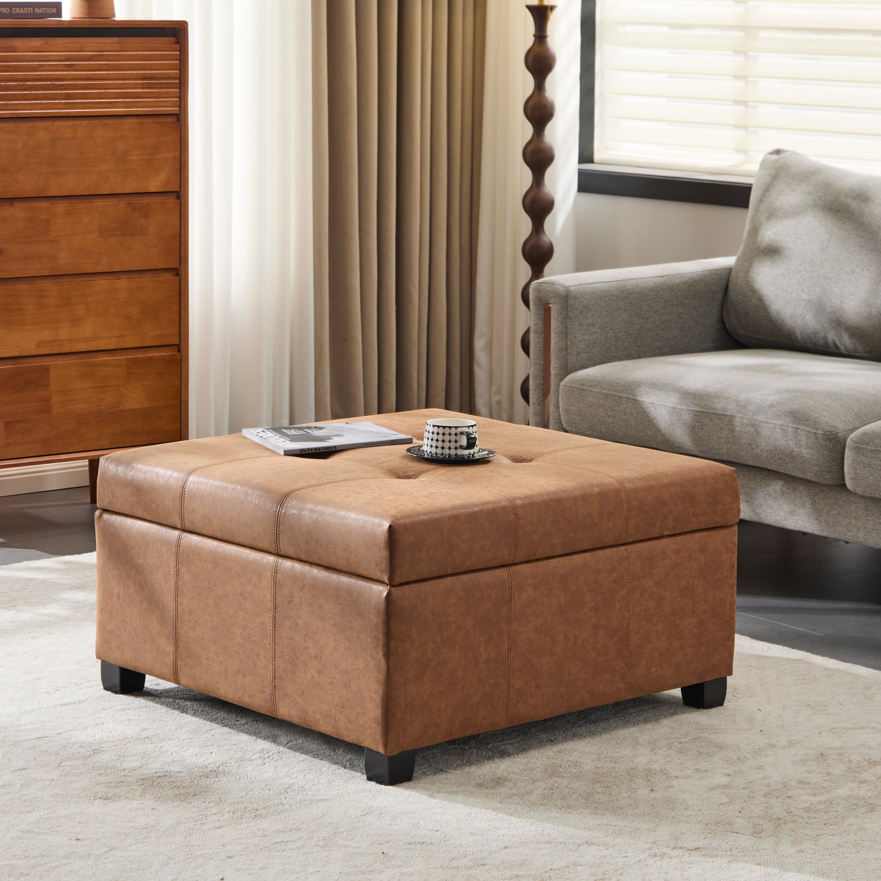 35" Square Storage Ottoman