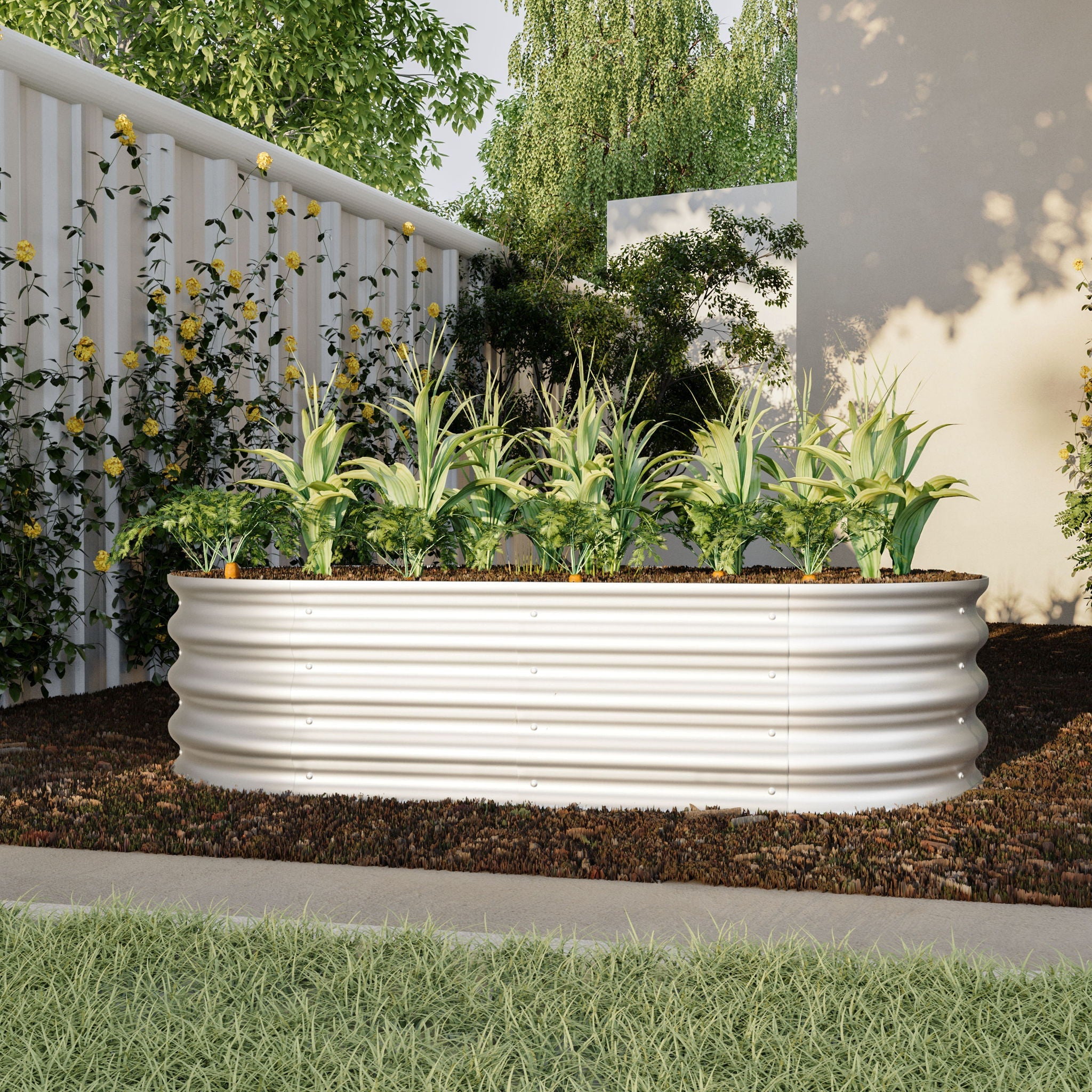 Heavy Duty Galvanized Raised Garden Bed Kit For Vegetables, Flowers & Herbs