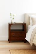 Solid Wood Arched Edge 1 Drawer Bedside