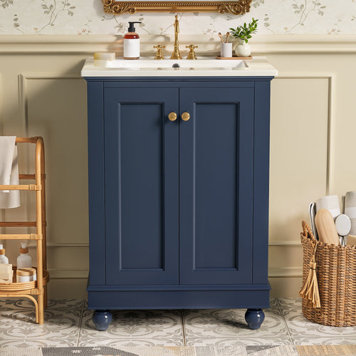 24 Inch Modern Bathroom Vanity Cabinet With Ceramic Sink
