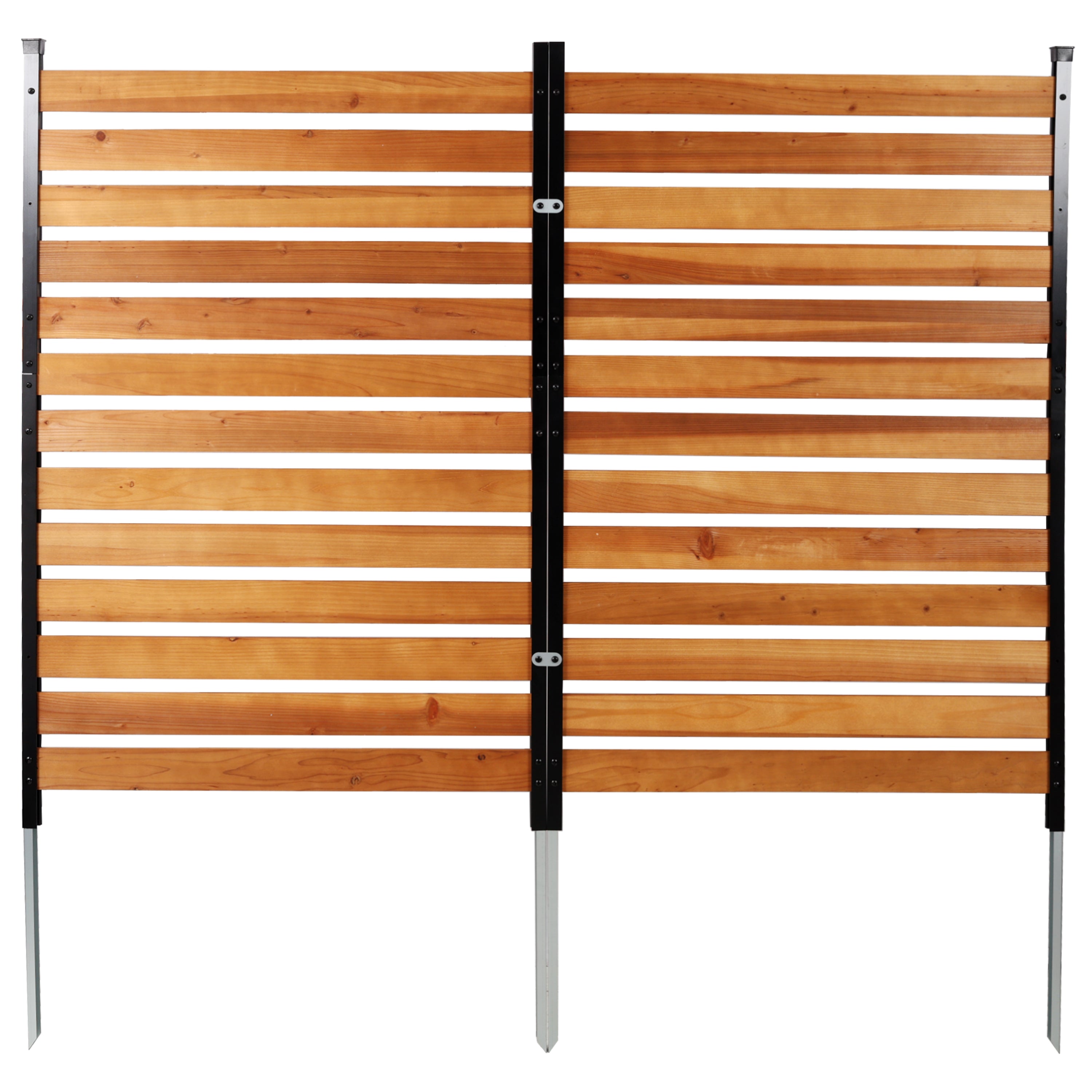 Air Conditioner Fence, 60in H x 38in W (2-Panel) Wood Fence Panels with Metal Stakes