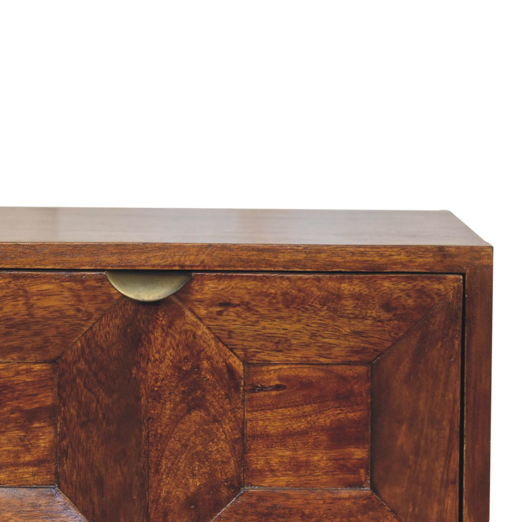 Solid Wood Quad Nightstand, 2-Drawers