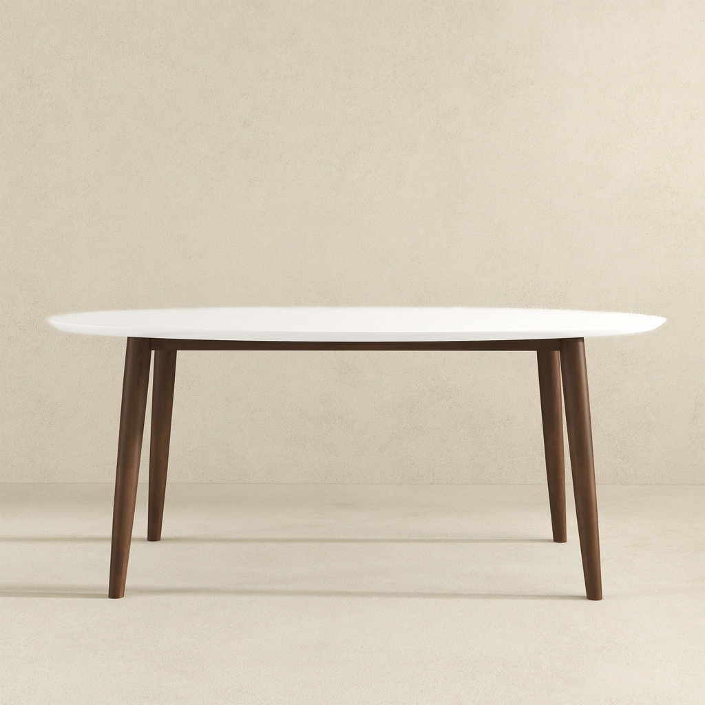 Ada Mid Century Modern Style Solid Wood Dining Table