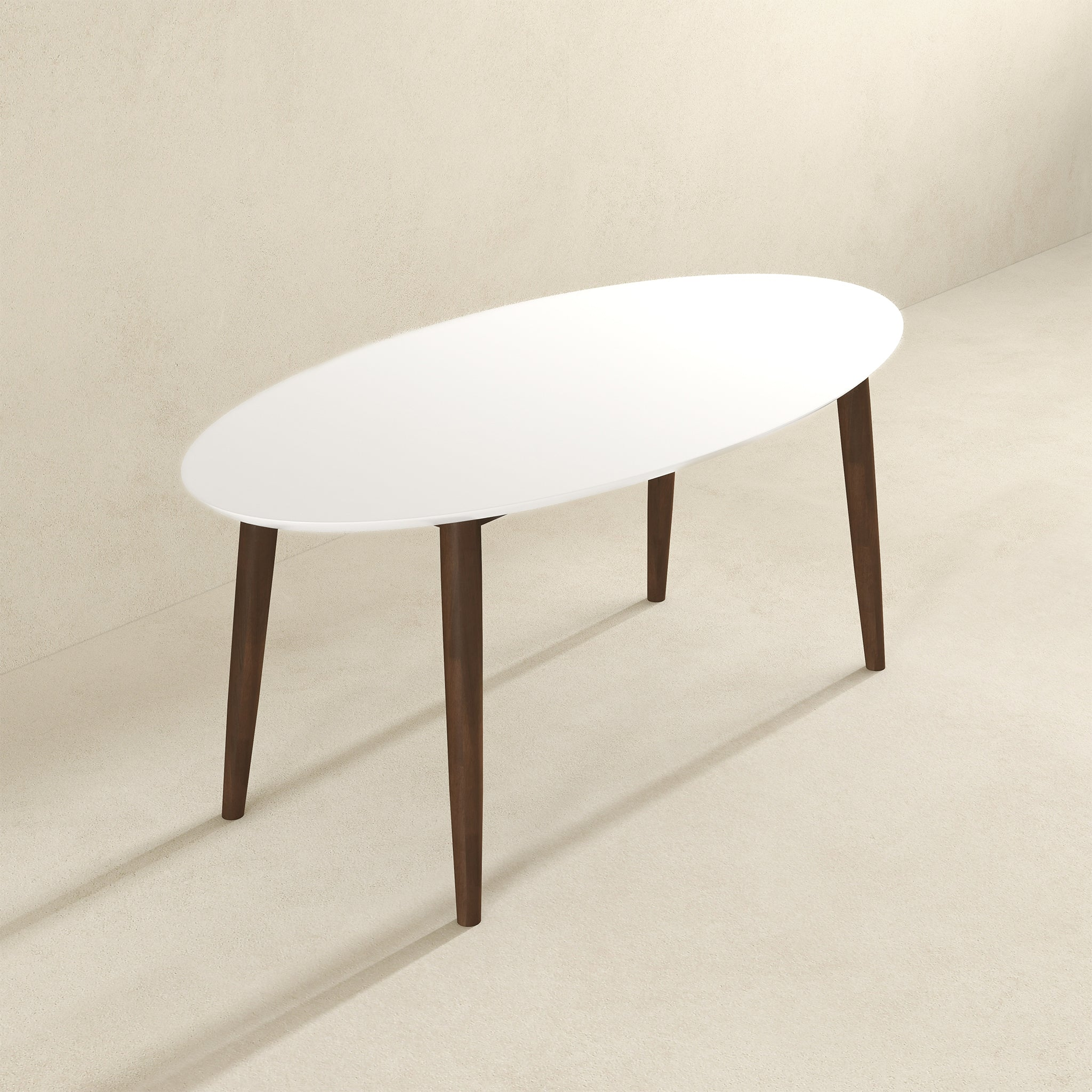 Ada Mid Century Modern Style Solid Wood Dining Table