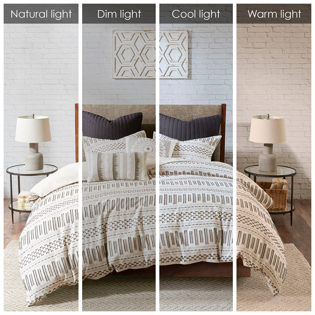 Full/Queen Cotton Jacquard Duvet Cover Mini Set