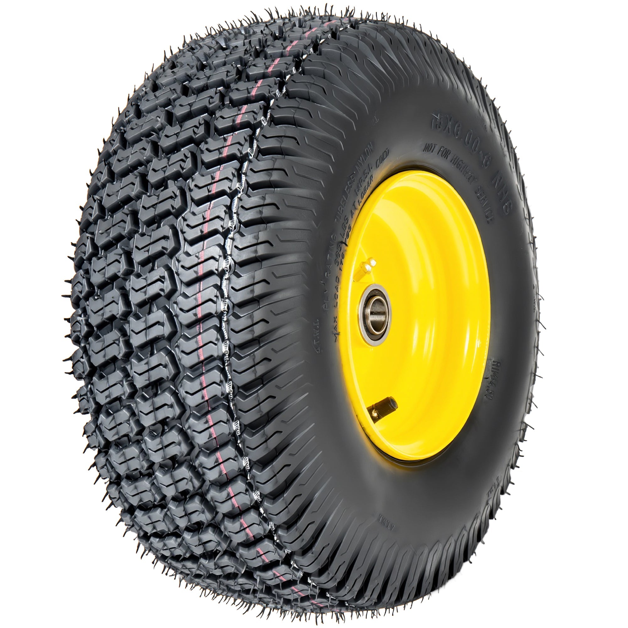Set of 2 15x6.00-6 Lawn Mower Tires and Wheel Assembly