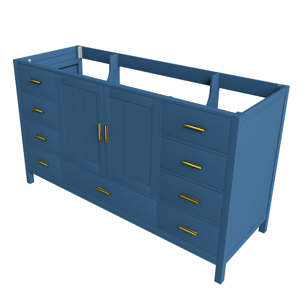 60" Bathroom Vanity Base Cabinet with 2 Soft-Close Double Doors