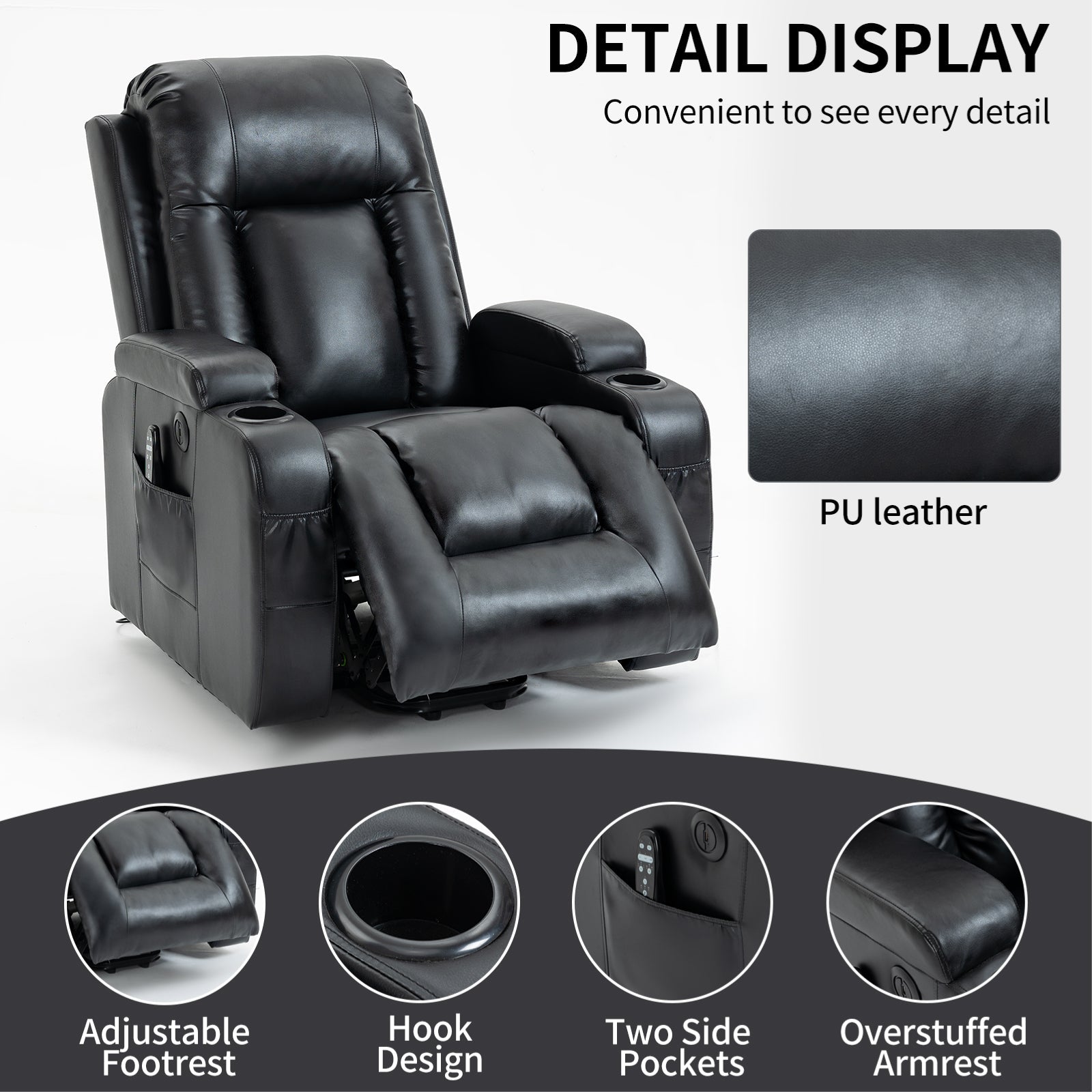 Infinite Position Power Lift Recliner Chair for Elderly