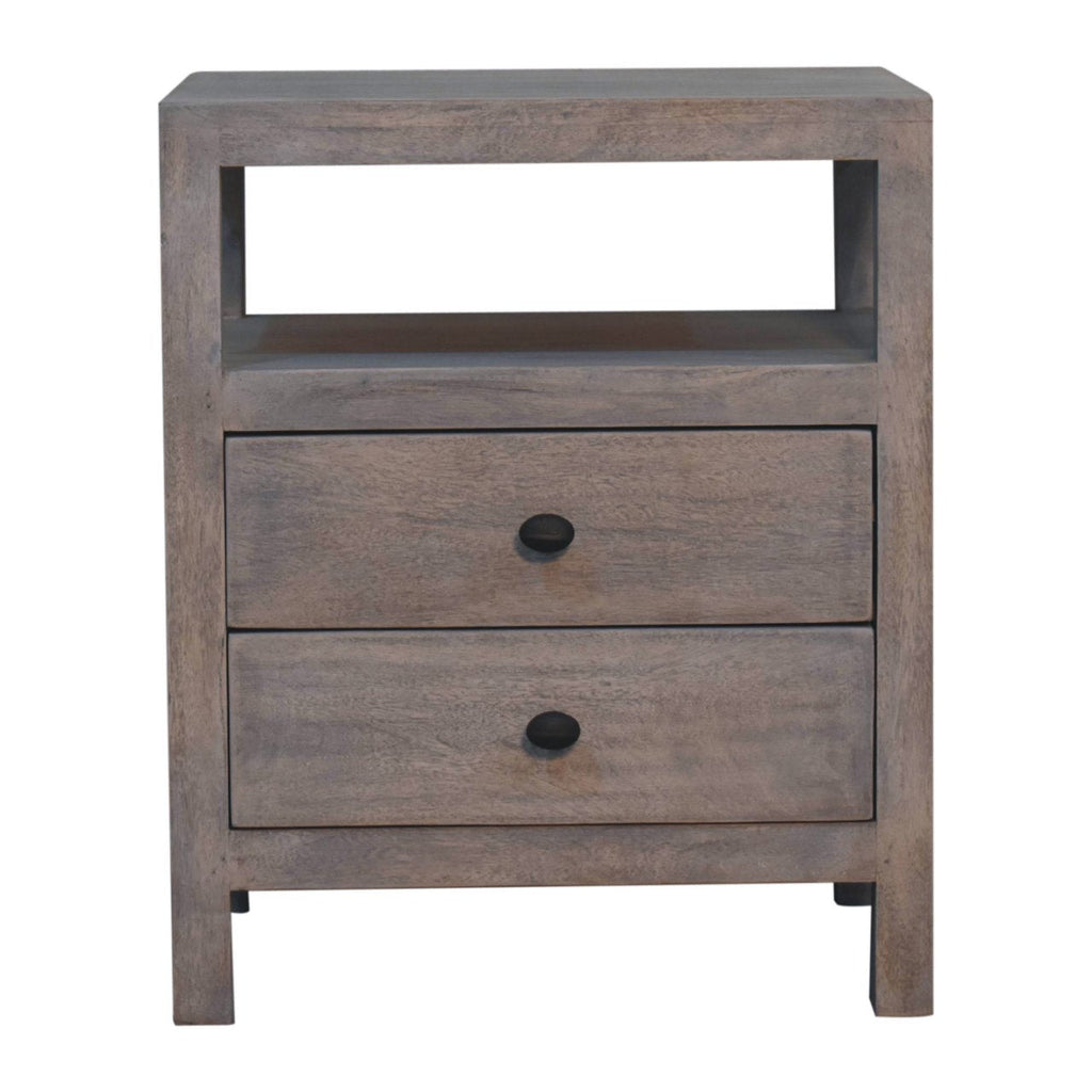 Acid Wash 2-Drawer Open Bedside Table