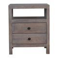 Acid Wash 2-Drawer Open Bedside Table