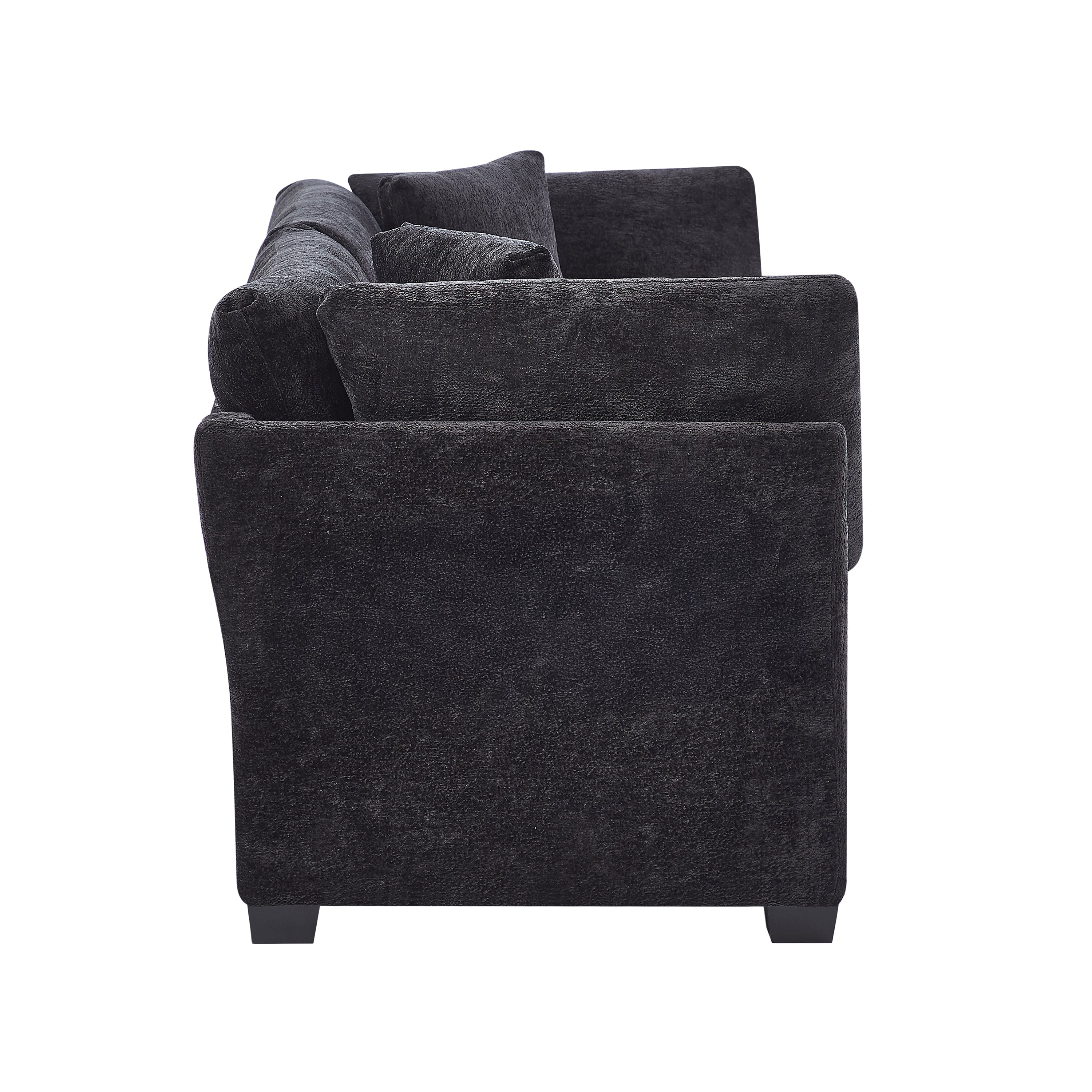 83.50" Modern Flared Arms Sofa (Black)