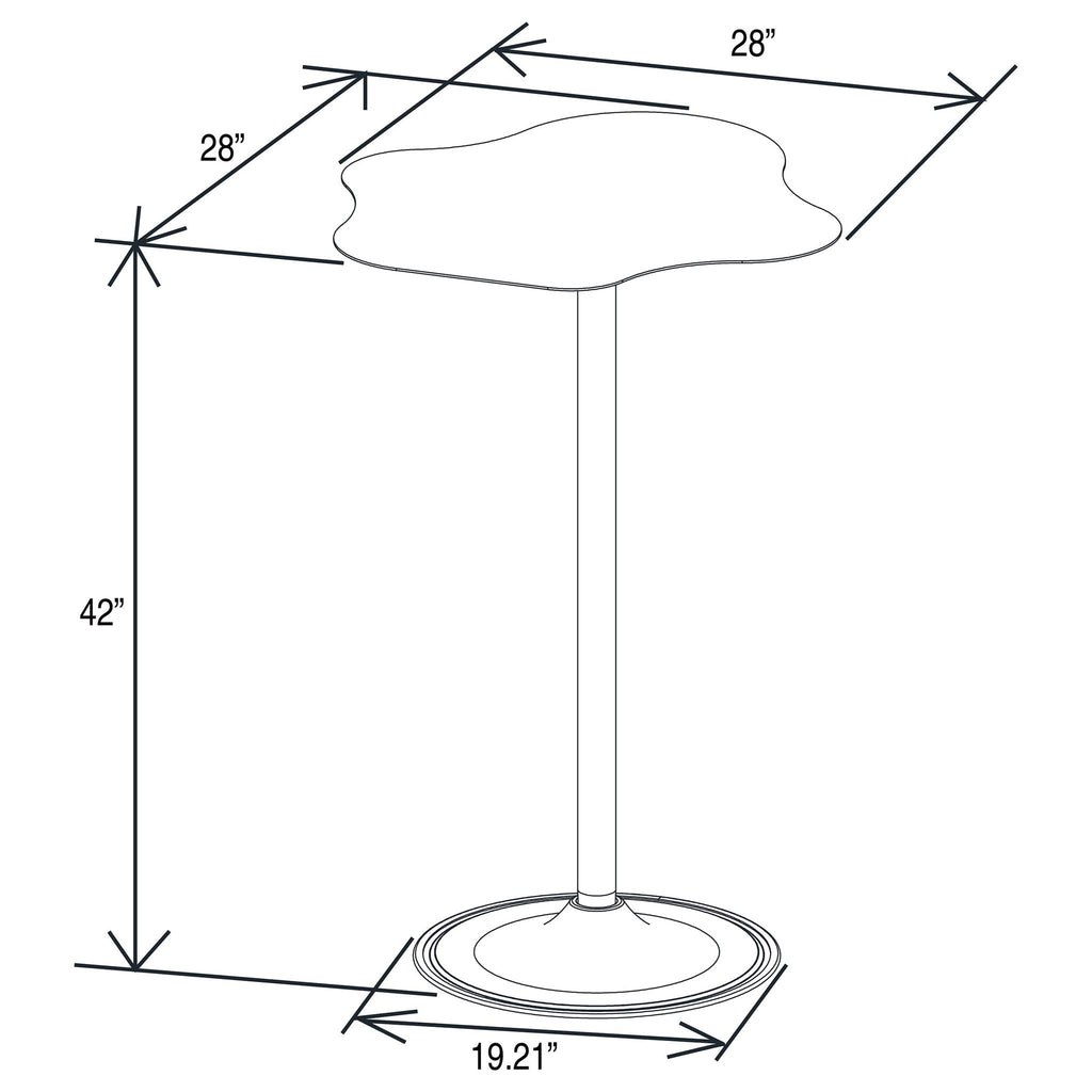 Fresno - Curved Cloud Shaped Bistro Bar Table Bar Table - Black