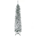 HOMCOM 6' Tall Unlit Snow Flocked Artificial Christmas Tree