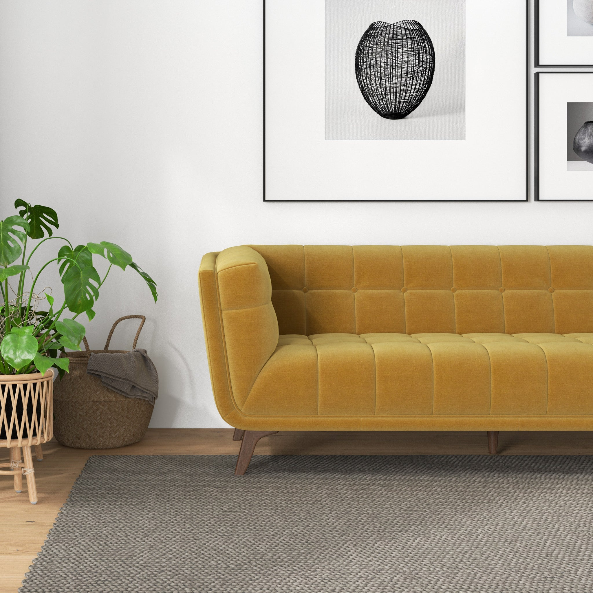 Addison Large Velvet Sofa