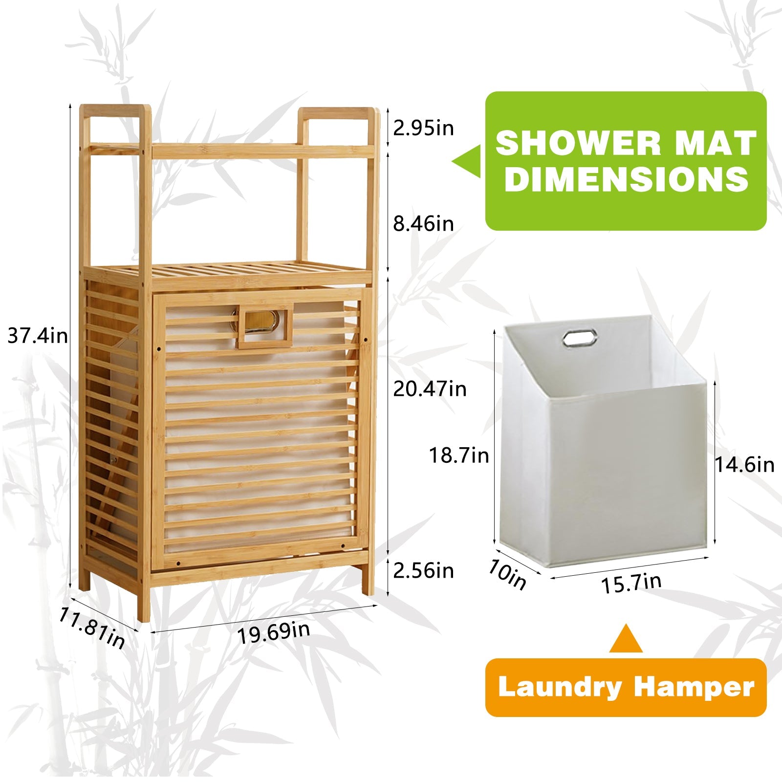 Laundry Hamper with 2-Tier Shelves & Tilt-Out Basket
