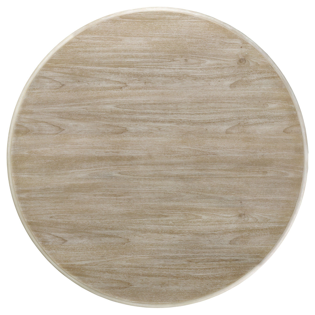 Rodota - 5 Piece Round Dining Table Set With Upholstered Chairs - White Washed