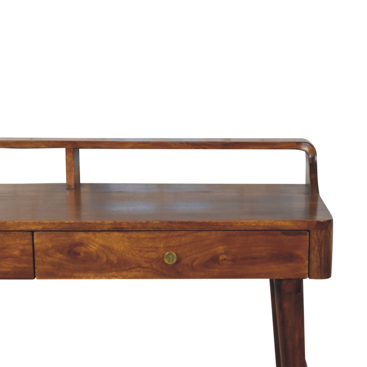 Elevated Chestnut Console Table, 2-Drawers, Nordic Legs