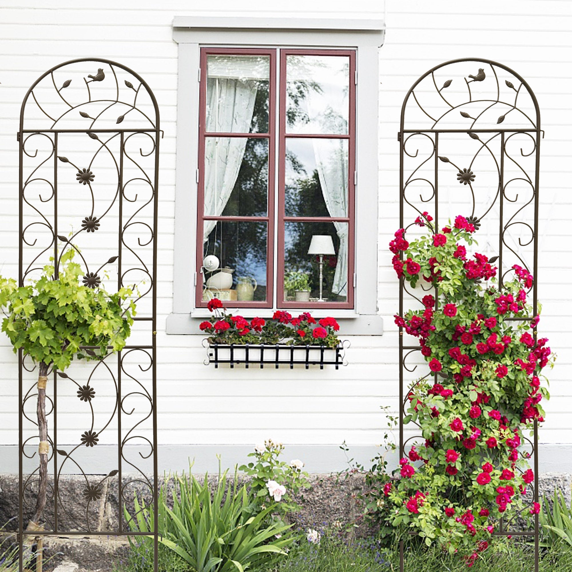 2 Pack Metal Garden Trellis 86.7" x 19.7"