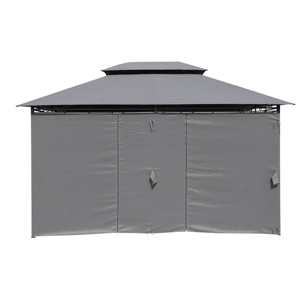 13x10 Ft Outdoor Patio Gazebo Canopy Tent with Ventilated Double Roof and Side Wall