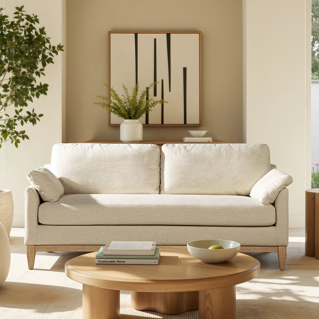 Pasadena 75.5" Modern Farmhouse Sofa in Flax