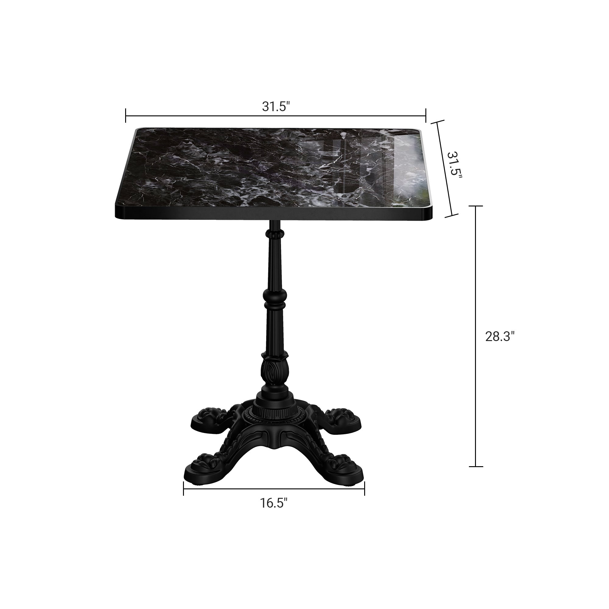 31.5" Square Outdoor Tulip Dining Table
