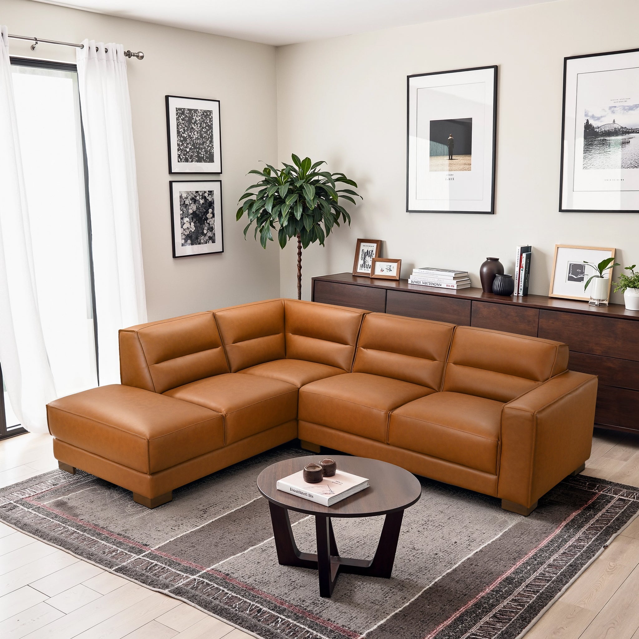 Muncie L-Shaped Sofa with Plush Cushions