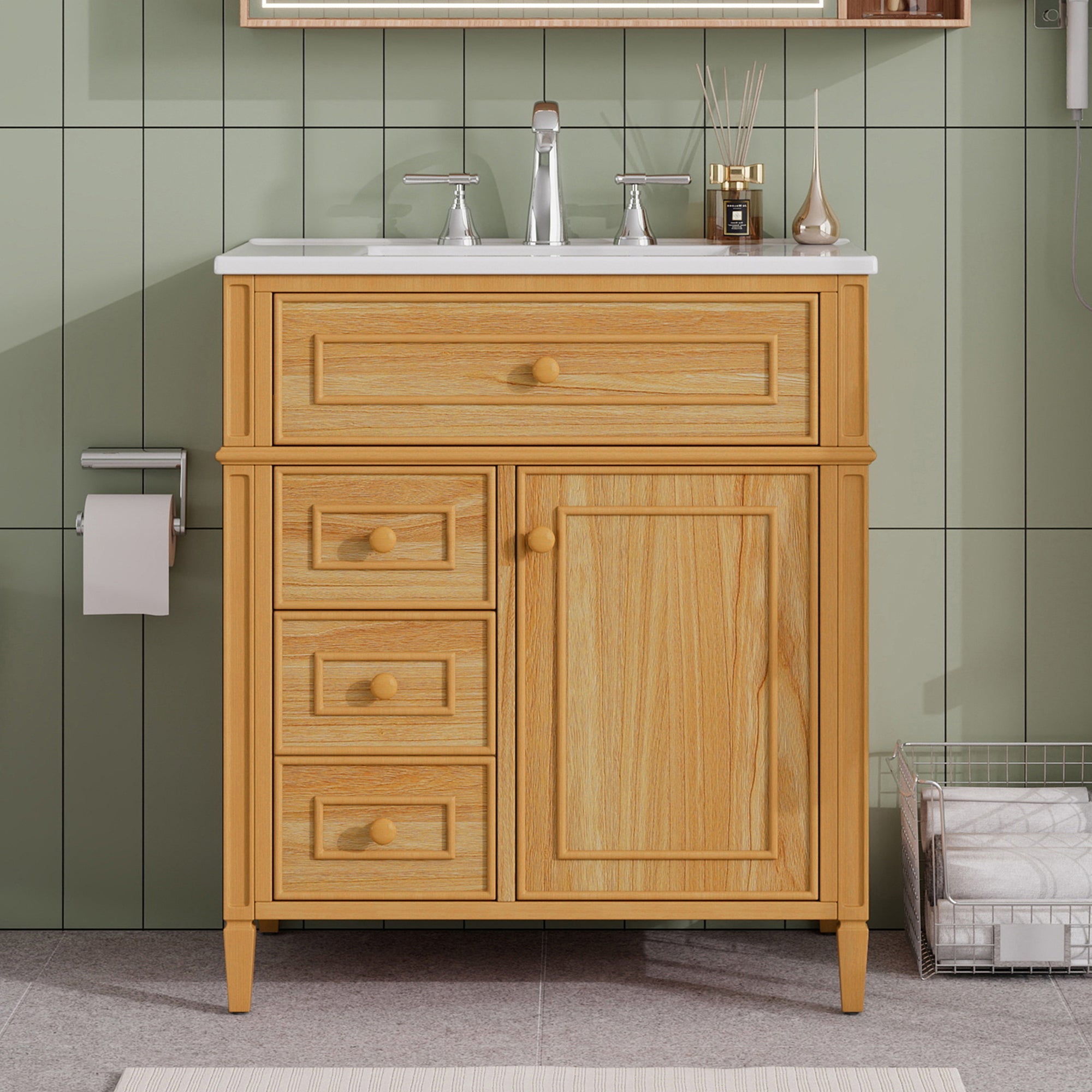 30" Bathroom Vanity with Sink and Wood Vanity Cabinet