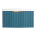 Contemporary Wall Mounted Bathroom Vanity With Resin Double Sink