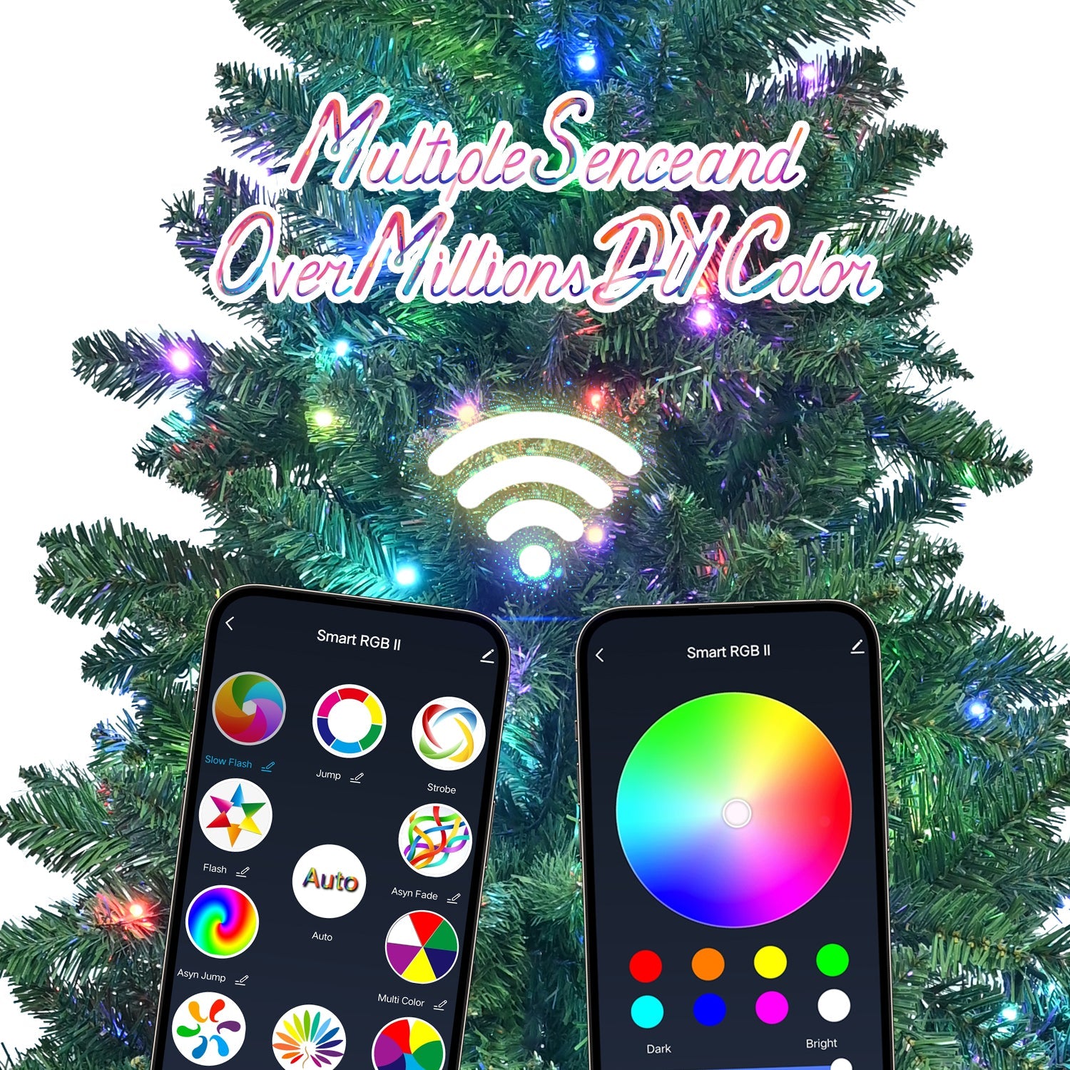 6ft Christmas Tree with WiFi-Controlled RGB Lights