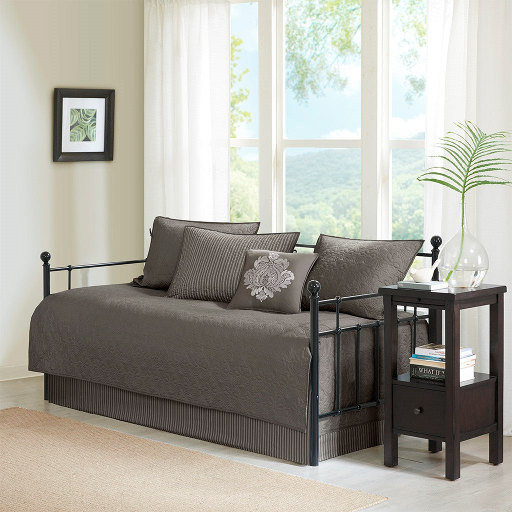 6 Piece Reversible Daybed Cover Set Dark