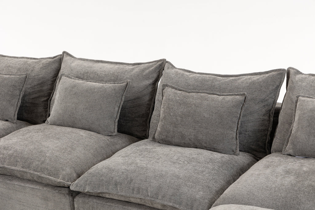 129.8" Width Modular Sectional Sofa with 2 Ottomans