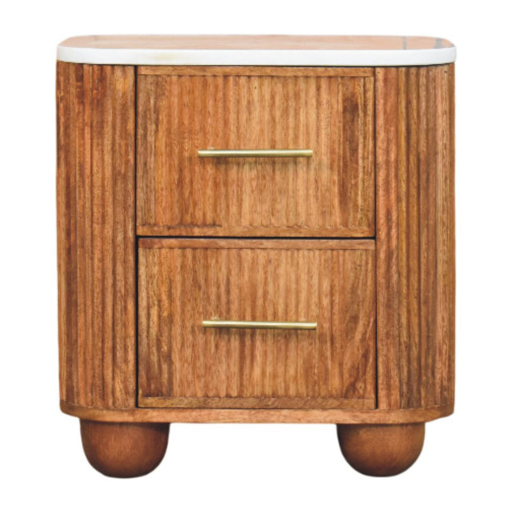 Artisan Furniture Solid Wood Aurora Marble Nightstand