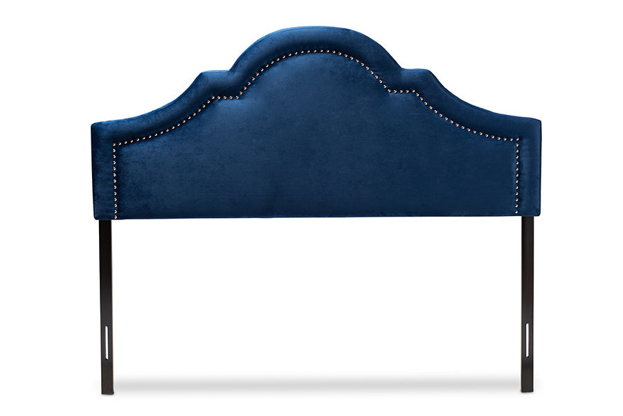 Baxton Studio Rita Modern and Contemporary Navy Blue Velvet Fabric Upholstered Full Size Headboard