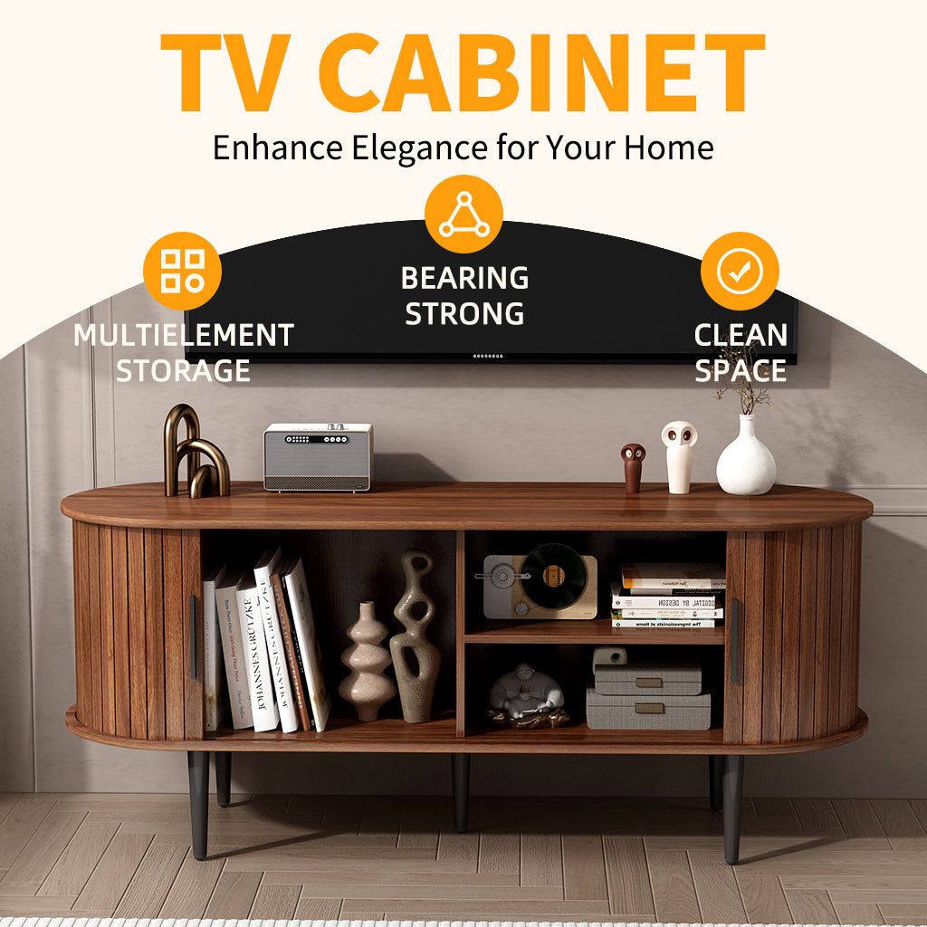 47" Modern TV Console Table with Storage Compartment