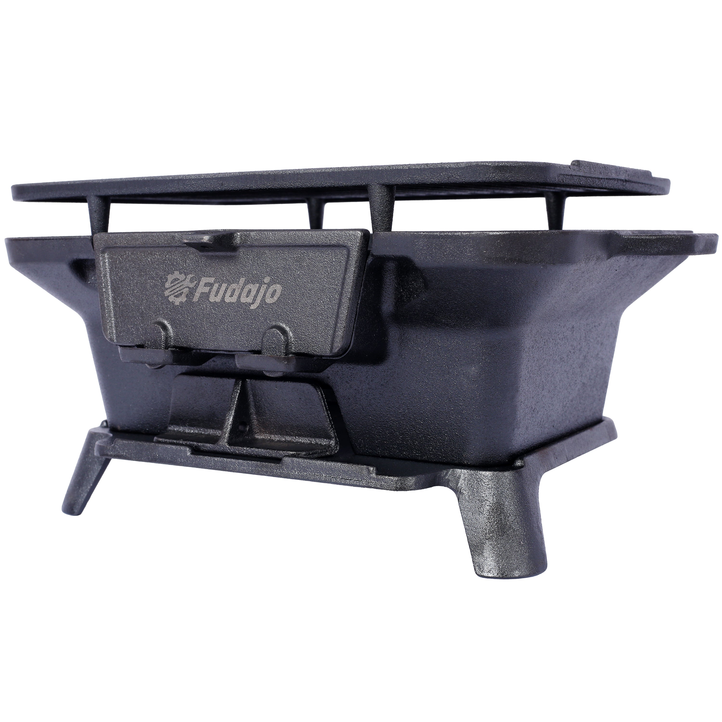 Oval Cast Iron Grill Outdoor Portable Charcoal Tabletop Skillet