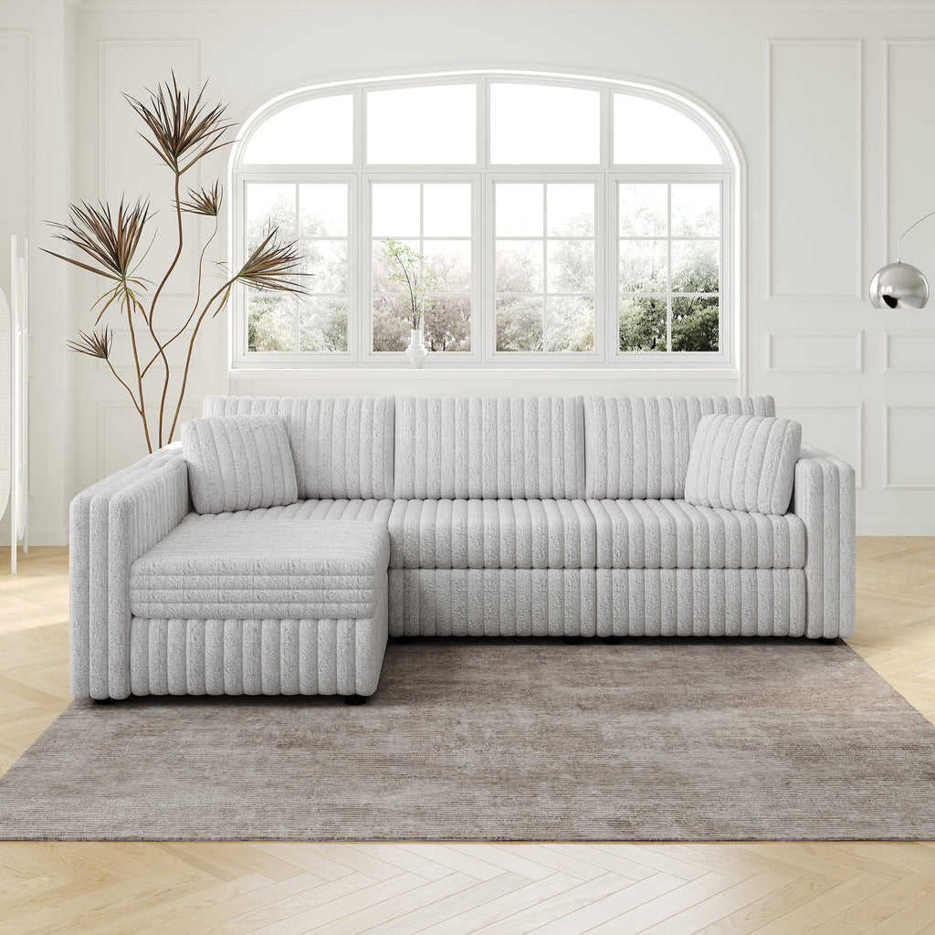106.3" Soft L-shaped 4-Person Sofa