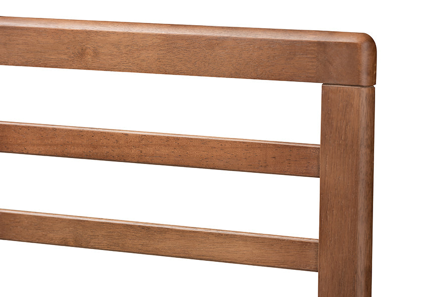 Baxton Studio Calisto Mid-Century Modern Walnut Brown Finished Wood Full Size Platform Bed