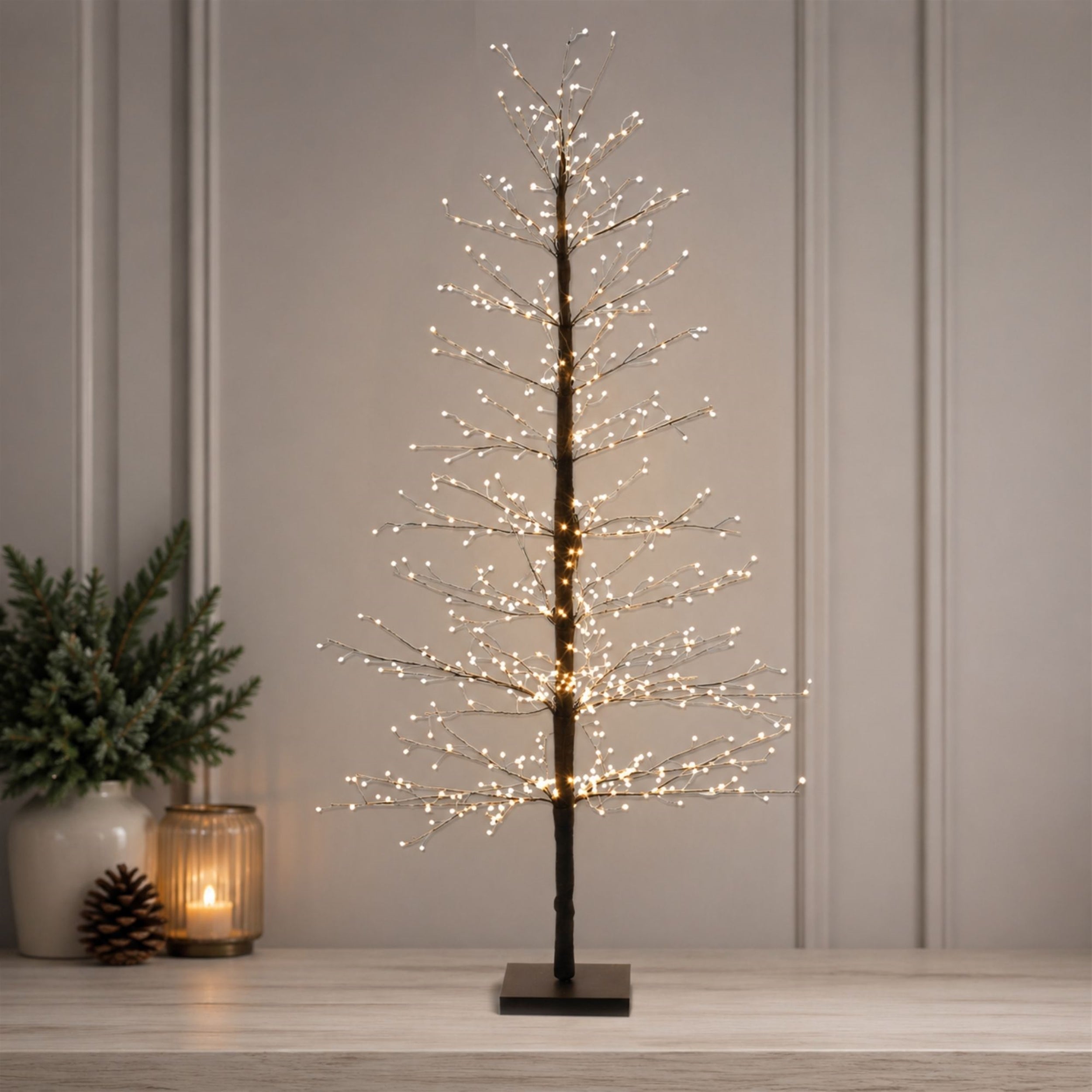 Black LED Twig Tree 5'H