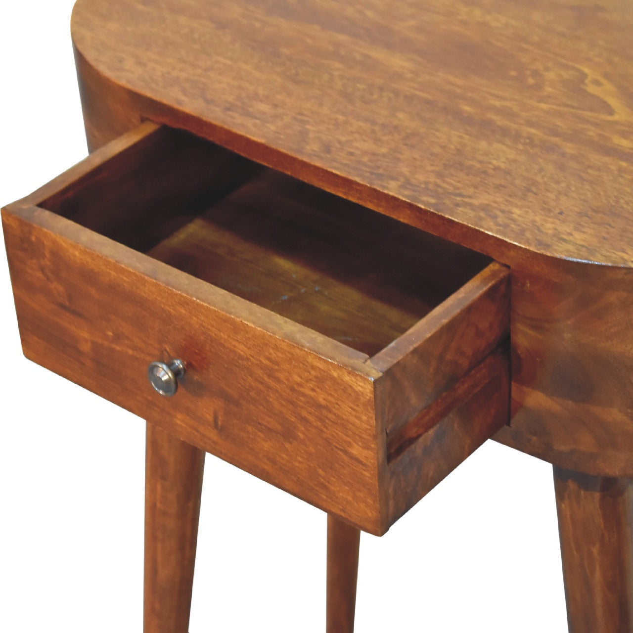 Solid Wood Mini Albion Chestnut Console, 1-Drawer, Nordic Legs