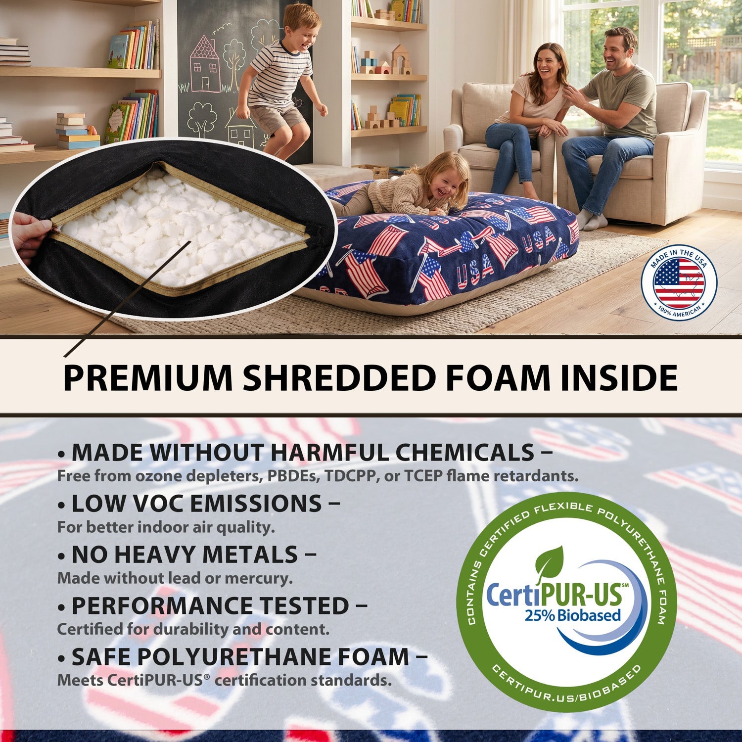 Sensory Crash Pad for Kids & Adults – Removable Washable Fleece Cover