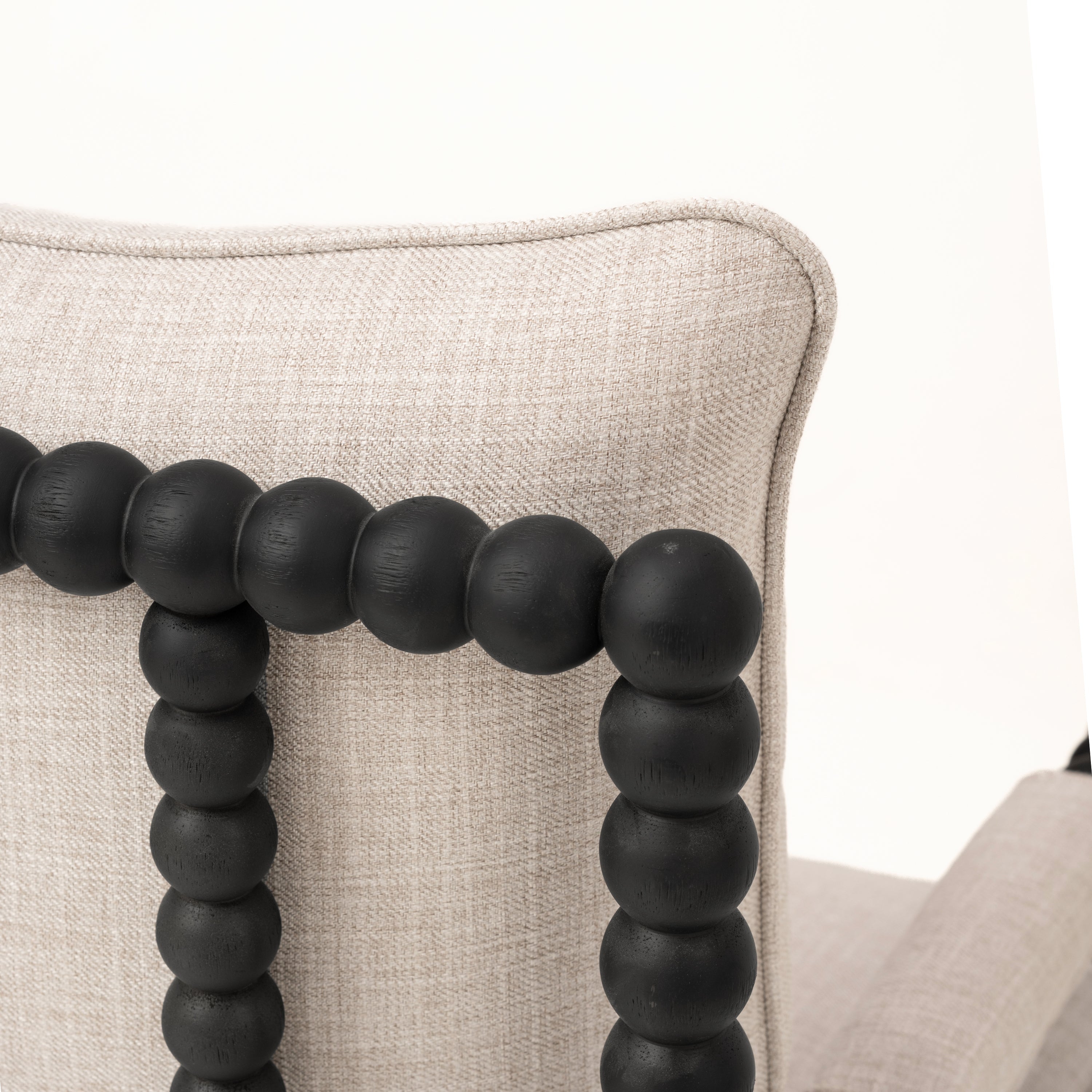 Rubber Wood Accent Chair with Upholstered Fabric