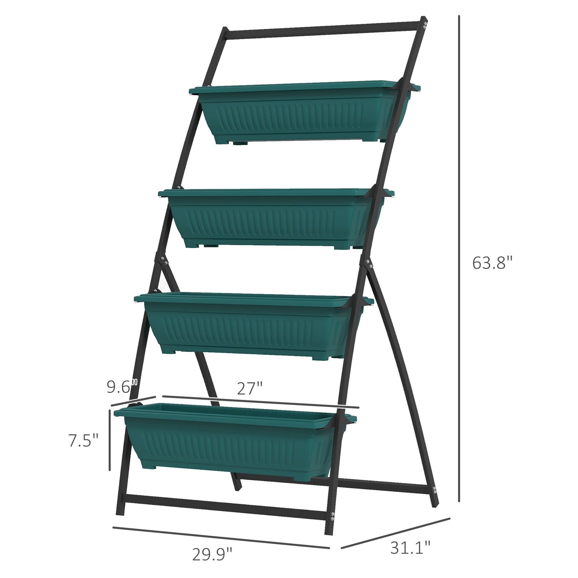Outsunny 4 Tier Vertical Garden Planter Set