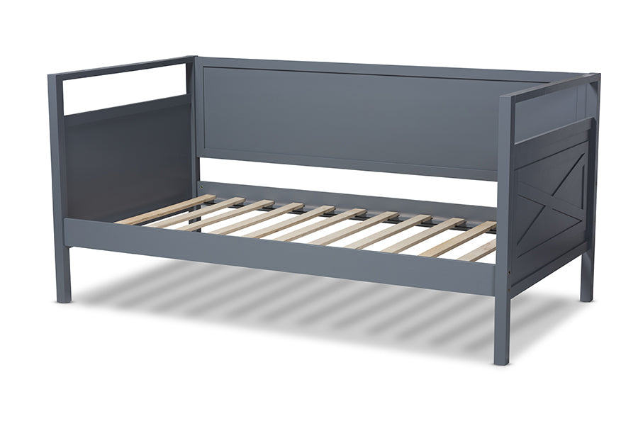 Baxton Studio Cintia Cottage Farmhouse Grey Finished Wood Twin Size Daybed
