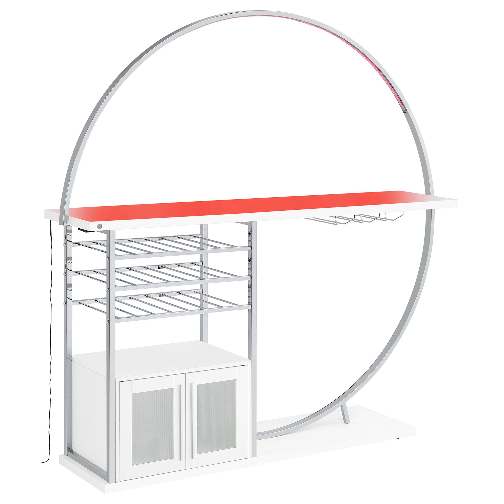 Casey - 2 Door Home Bar Storage Bar With Customizable Lighting - White
